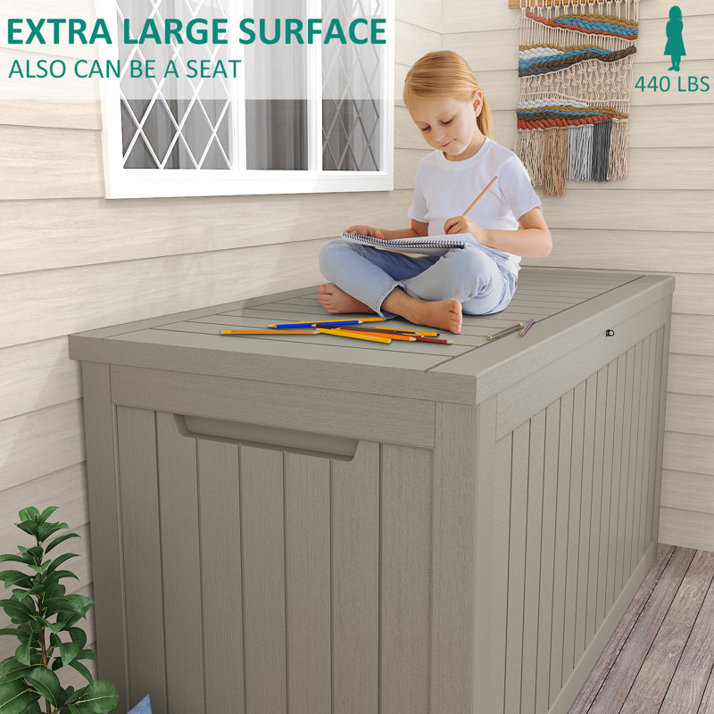 Devoko 230 Gallons Gallon Water Resistant Resin Lockable Deck Box